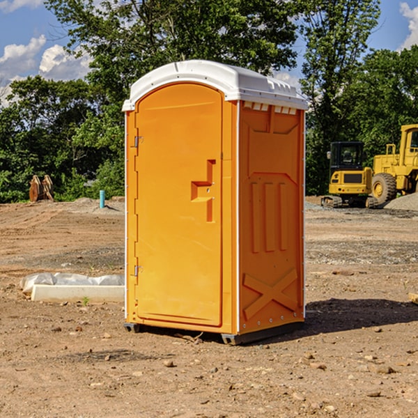 how often are the portable restrooms cleaned and serviced during a rental period in Colfax